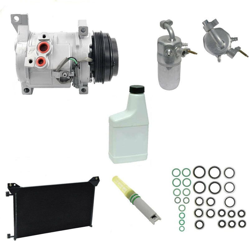 A/C Compressor Kit Condenser Compatible With Escalade Avalanche Silverado OEM 10S17F KTC377