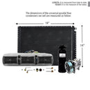 AC Kit EVU112 Universal Evaporator Underdash Unit Compressor & AC Condenser 14 x 18