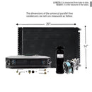 AC Kit EVU111 Universal Evaporator Underdash Unit Compressor & AC Condenser 14 x 20