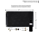 CNFP1424KT AC Universal Condenser Kit Parallel Flow 14 x 24 O-ring #6 And #8 Ports Included with Drier