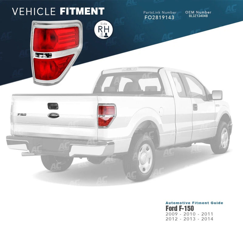 FO2819143 Tail Light Assembly Right Passenger Side for 09 10 11 12 13 14 Ford F-150