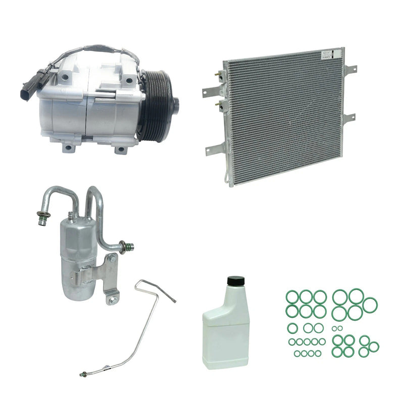 AC Compressor & Condenser Kit Compatible With Dodge Ram 2500 3500 07-09 OEM HS18 KTC182-4