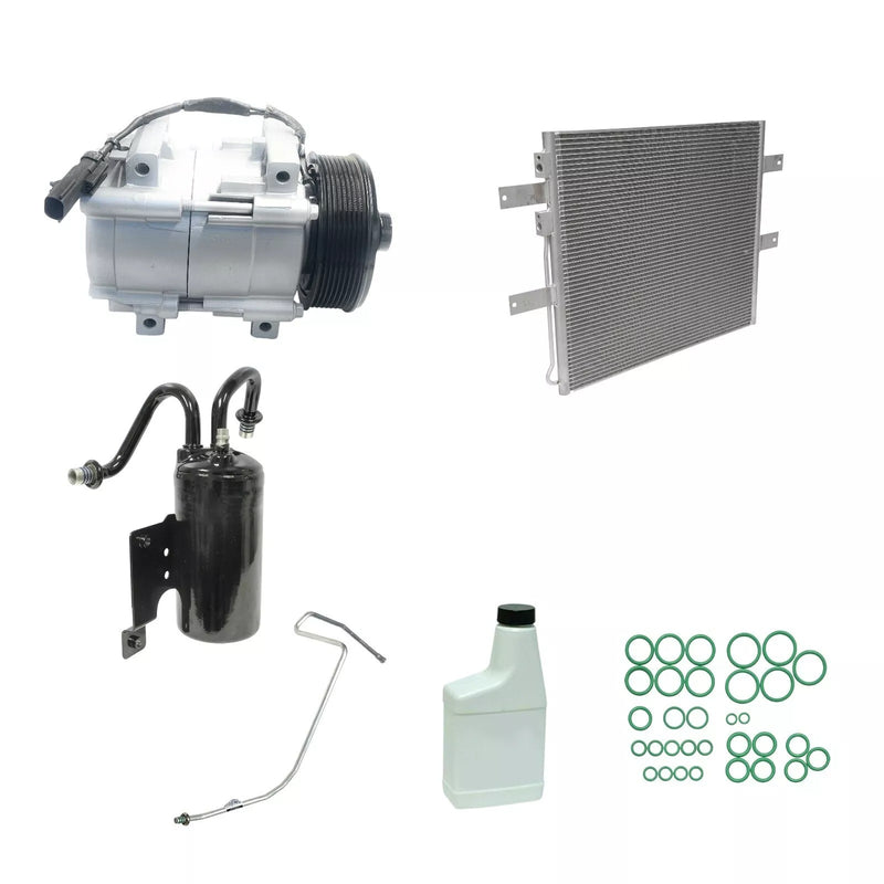 AC Compressor & Condenser Kit Compatible With Dodge Ram 2500 3500 2006 OEM HS18 KTC182-3