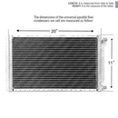 CNFP1120 A/C Universal Condenser Parallel Flow 11 x 20 O-ring #6 And #8 Ports