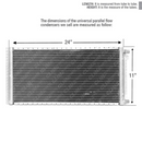 CNFP1124 A/C Universal Condenser Parallel Flow 11 x 24 O-ring #6 And #8 Ports