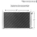 CNFP1220 A/C Universal Condenser Parallel Flow 12 x 20 O-ring #6 And #8 Ports