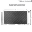CNFP1221RD A/C Universal Condenser Parallel Flow 12 x 21 O-ring #6 And #8 Ports w/Drier