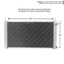 CNFP1222 A/C Universal Condenser Parallel Flow 12 x 22 O-ring #6 And #8 Ports