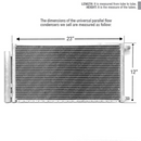 CNFP1223RD A/C Universal Condenser Parallel Flow 12 x 23 O-ring #6 And #8 Ports w/Drier
