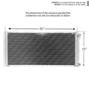 CNFP1225 A/C Universal Condenser Parallel Flow 12 x 25 O-ring #6 And #8 Ports