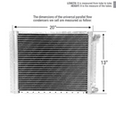 CNFP1320 A/C Universal Condenser Parallel Flow 13 x 20 O-ring #6 And #8 Ports
