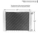 CNFP1322 A/C Universal Condenser Parallel Flow 13 x 22 O-ring #6 And #8 Ports