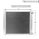 CNFP1416 A/C Universal Condenser Parallel Flow 14 x 16 O-ring #6 And #8 Ports