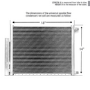 CNFP1418RD A/C Universal Condenser Parallel Flow 14 x 18 O-ring #6 And #8 w/Drier