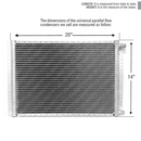 CNFP1420 A/C Universal Condenser Parallel Flow 14 x 20 O-ring #6 And #8 Ports