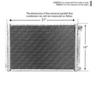 CNFP1421 A/C Universal Condenser Parallel Flow 14 x 21 O-ring #6 And #8 Ports