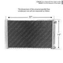 CNFP1423 A/C Universal Condenser Parallel Flow 14 x 23 O-ring #6 And #8 Ports