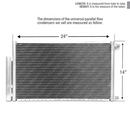 CNFP1424RD A/C Universal Condenser Parallel Flow 14 x 24 O-ring #6 And #8 Ports w/Drier