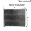 CNFP1620 A/C Universal Condenser Parallel Flow 16 x 20 O-ring #6 And #8 Ports