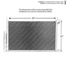 CNFP1626RD A/C Universal Condenser Parallel Flow 16 x 26 O-ring #6 And #8 Ports w/Drier