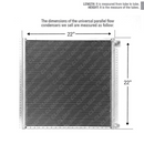 CNFP2222 A/C Universal Condenser Parallel Flow 22 x 22 O-ring #6 And #8 Ports