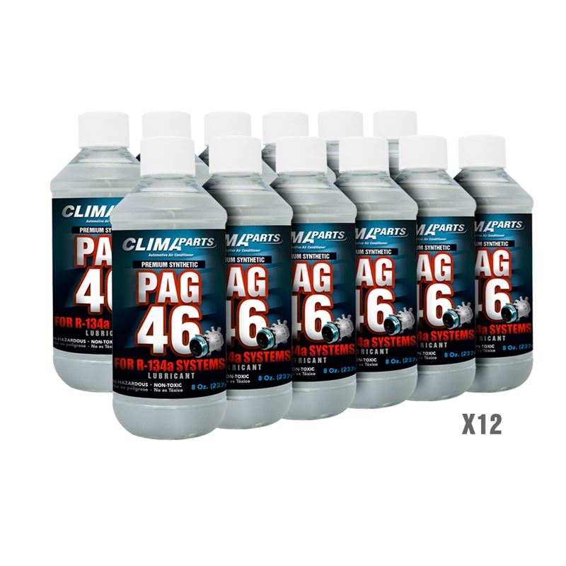 Premium Synthetic AC Refrigerant Oil PAG 46 Vis 8oz. for R134a Systems 12 Units