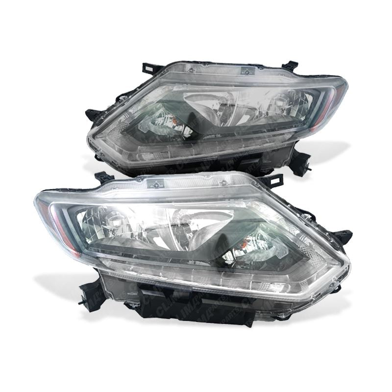Halogen Headlight Assembly Passenger and Driver Sides for 2014-2016 Nissan Rogue
