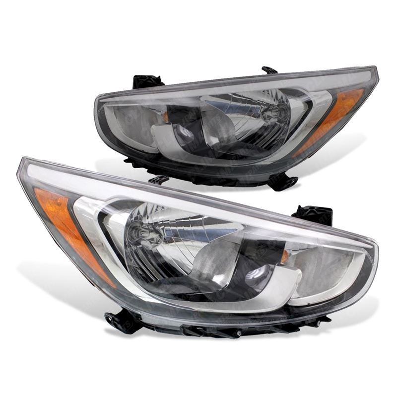 Headlight Assembly Right and Left Sides for 2015-2017 Hyundai Accent