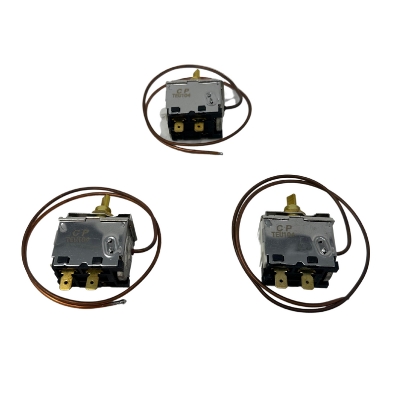 TEU104-3 A/C Switch Universal Thermostatic Rotary Switch w/ Copper Capillary Tube, 3 Pack